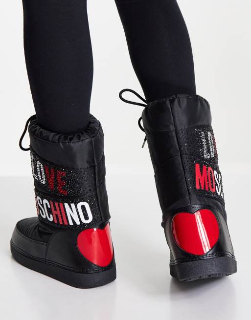 Love moschino snow discount boots with sequin hearts