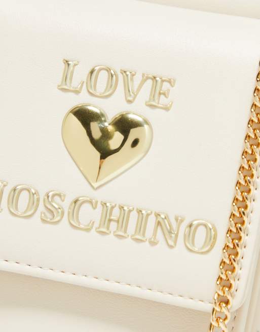 Love Moschino – Naturvit plånbok med kedjerem, 4 av 4