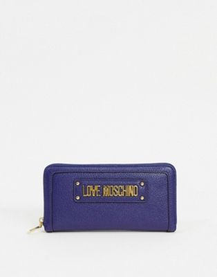 Love Moschino Navyfärgad stor plånbok-Blå