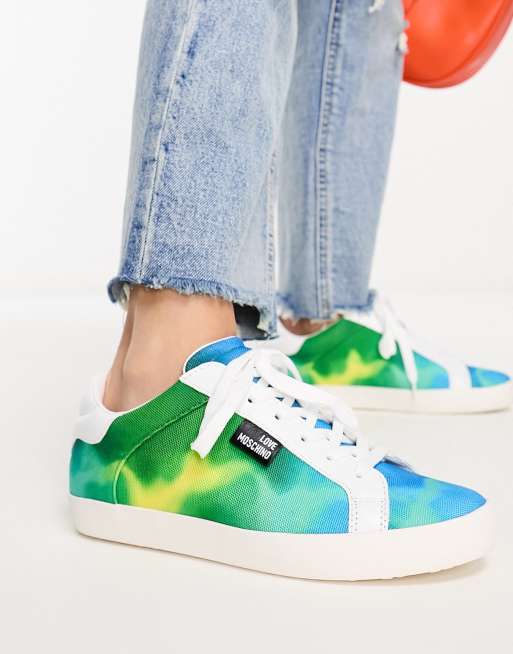 Love Moschino ombre sneakers in multi colour pop