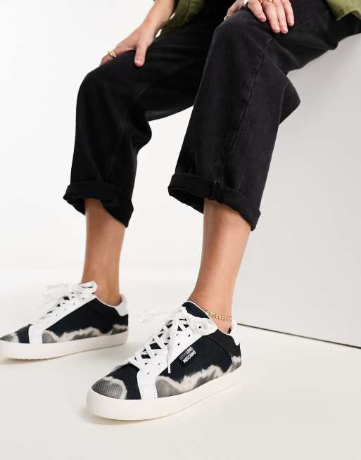 Love Moschino ombre trainers in black and white