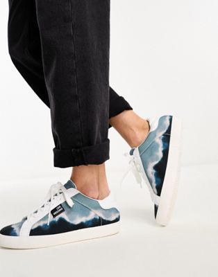 Love Moschino ombre trainers in dark blue mix