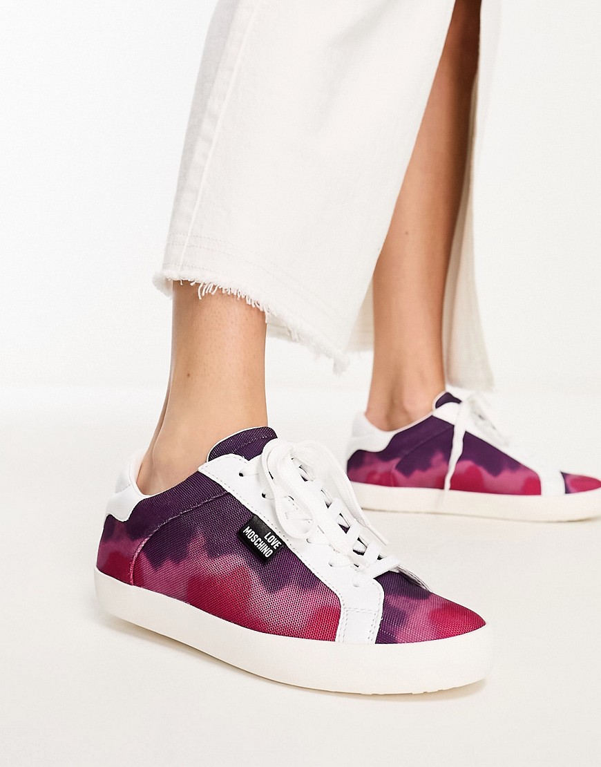 Love Moschino ombre trainers in purple mix