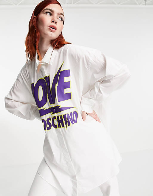 Damen Bekleidung Oberteile Hemden Love Moschino Synthetik Hemd in Weiß 