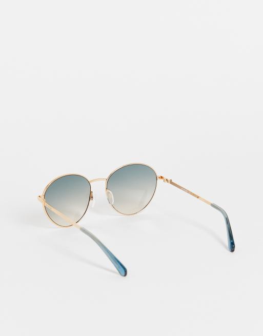 Love Moschino - Oversized ronde zonnebril in blauw MOL038/S, 2 van 4