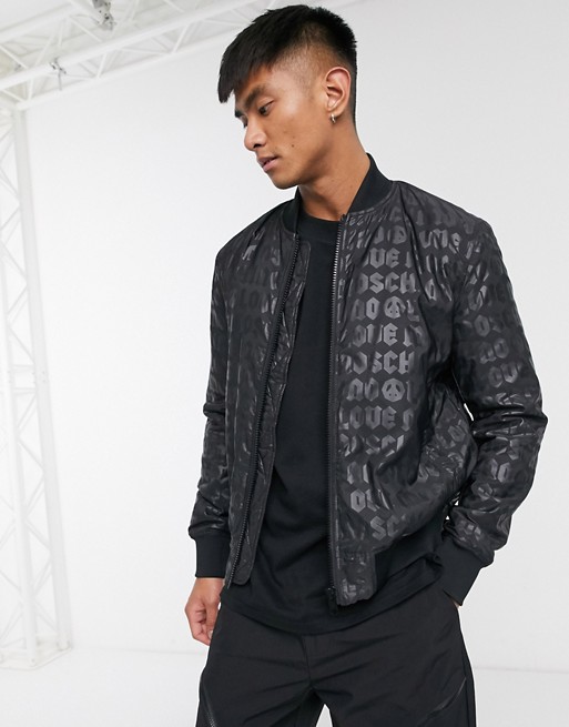 Love Moschino padded bomber jacket in allover print
