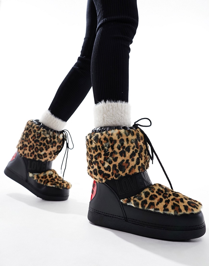 Love Moschino padded boots in multi