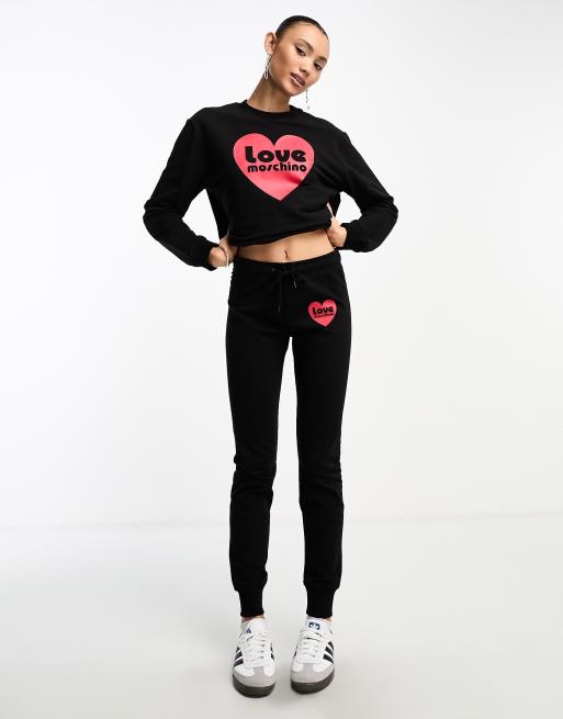 Love Moschino Legging Pantalon décontracté pour femme, Blanc et noir., L :  : Fashion