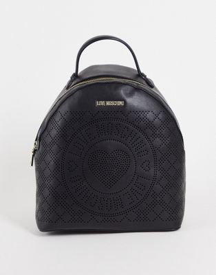Love Moschino pattern logo backpack in black