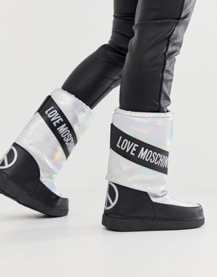love moschino logo snow boots