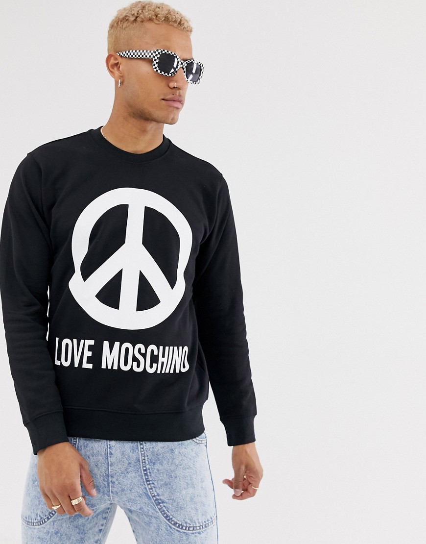 Love Moschino peace logo sweater-Black