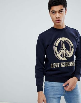 love moschino peace sweatshirt