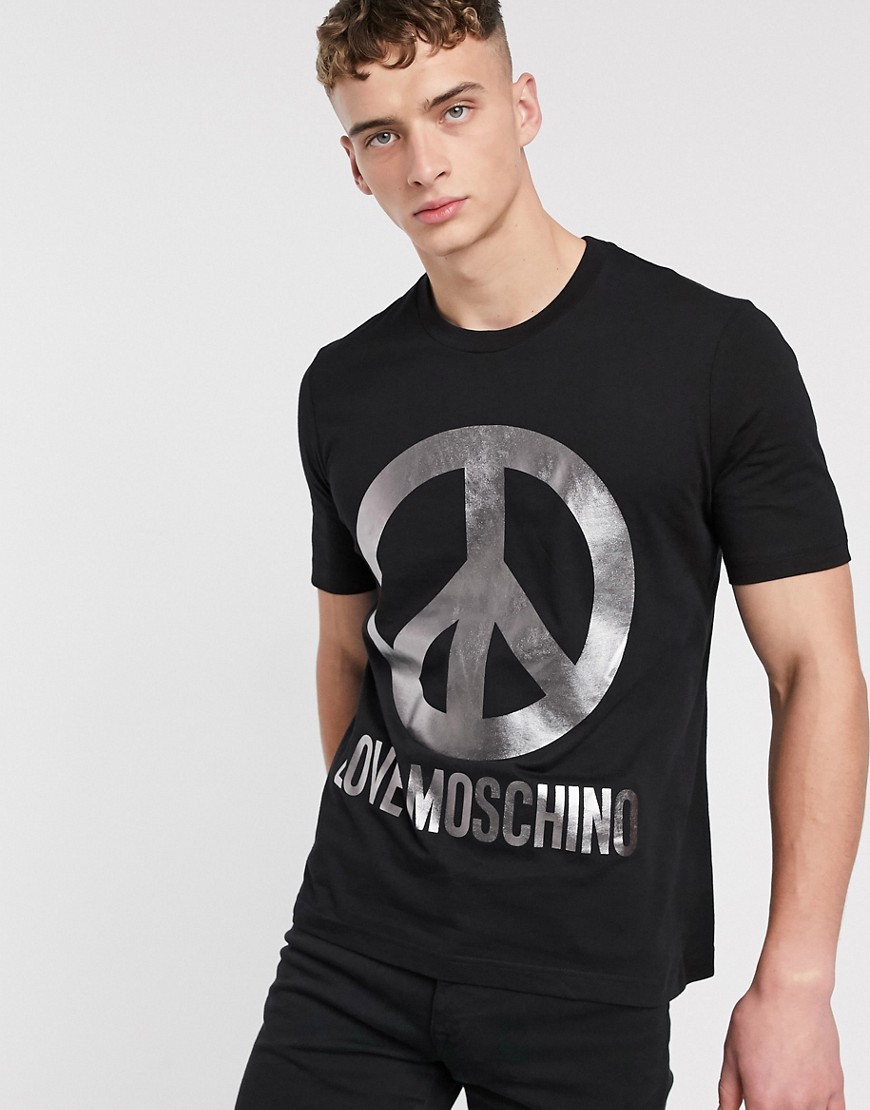 Love Moschino - Peace - T-shirt-Nero