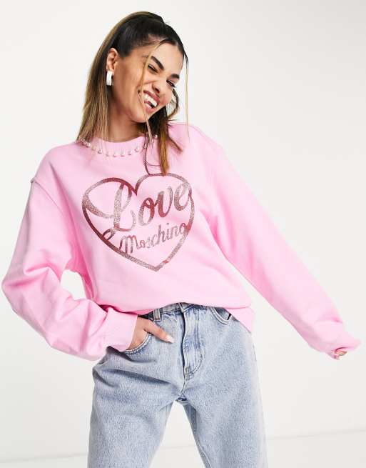 Moschino store pink sweatshirt