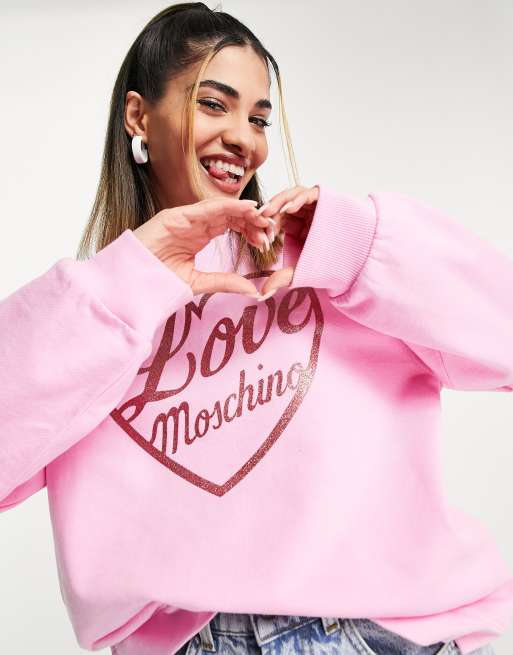 Love moschino pink sweatshirt outlet