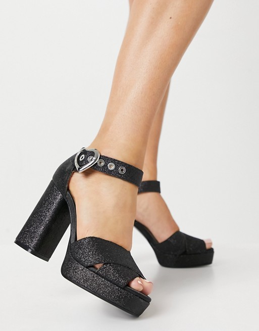 Love Moschino platform heeled sandals in black
