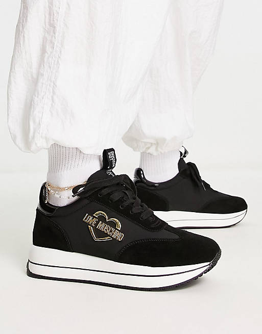 Love Moschino platform sneakers in black | ASOS