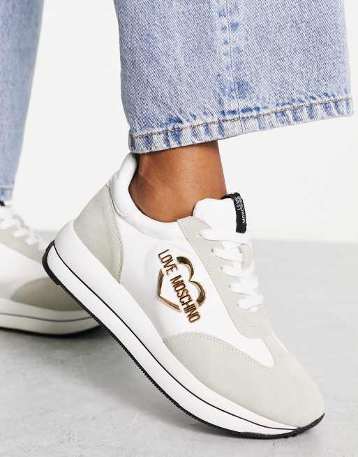 Love moschino hot sale sneakers white