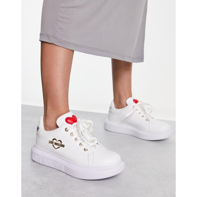  Love Moschino Women's Gymnastics Trainers, Bianco, 11