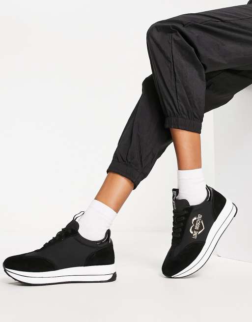 Love moschino best sale black trainers