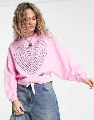 Buy Love Moschino Women Pink Heart-Shape Animal Print Sweatshirt Online -  731874