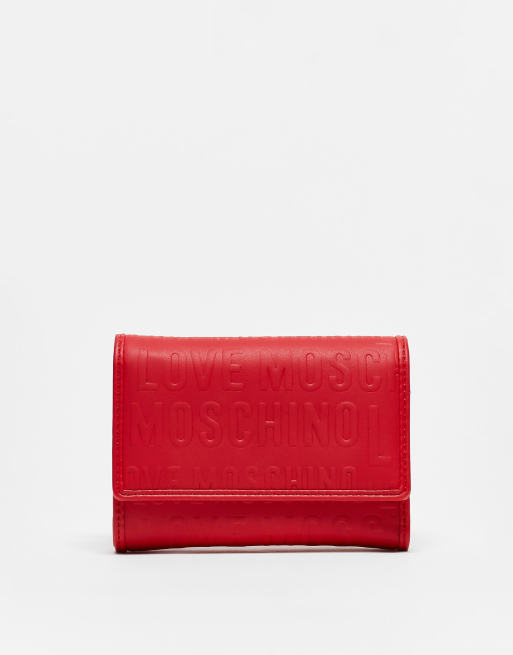 Love Moschino - Portafogli rosso con logo goffrato
