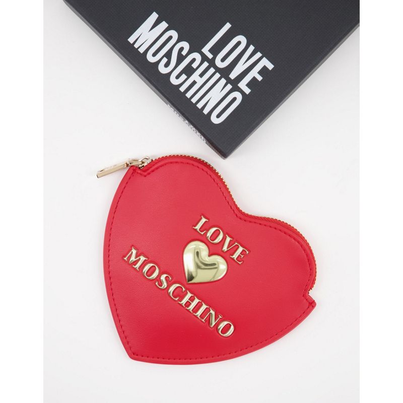 Designer  Love Moschino - Portamonete rosso a forma di cuore