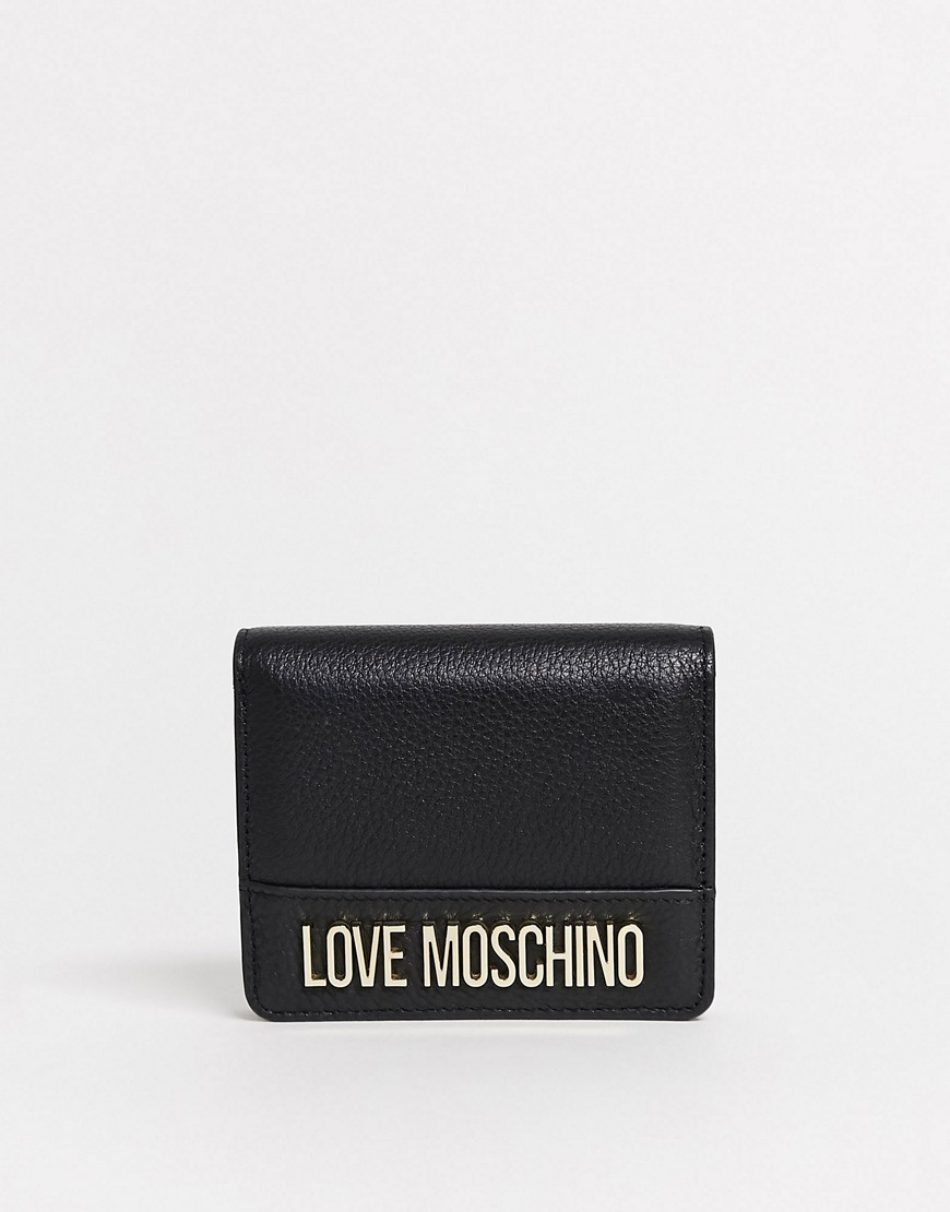 Love Moschino - Portemonnee met klein logo in zwart