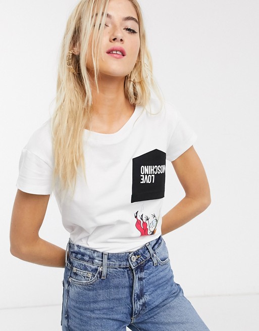 Love Moschino print t shirt with pocket