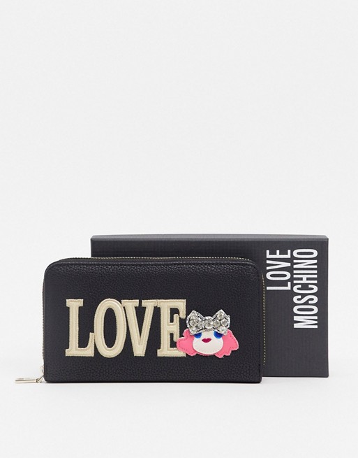 Love Moschino purse with love logo in black