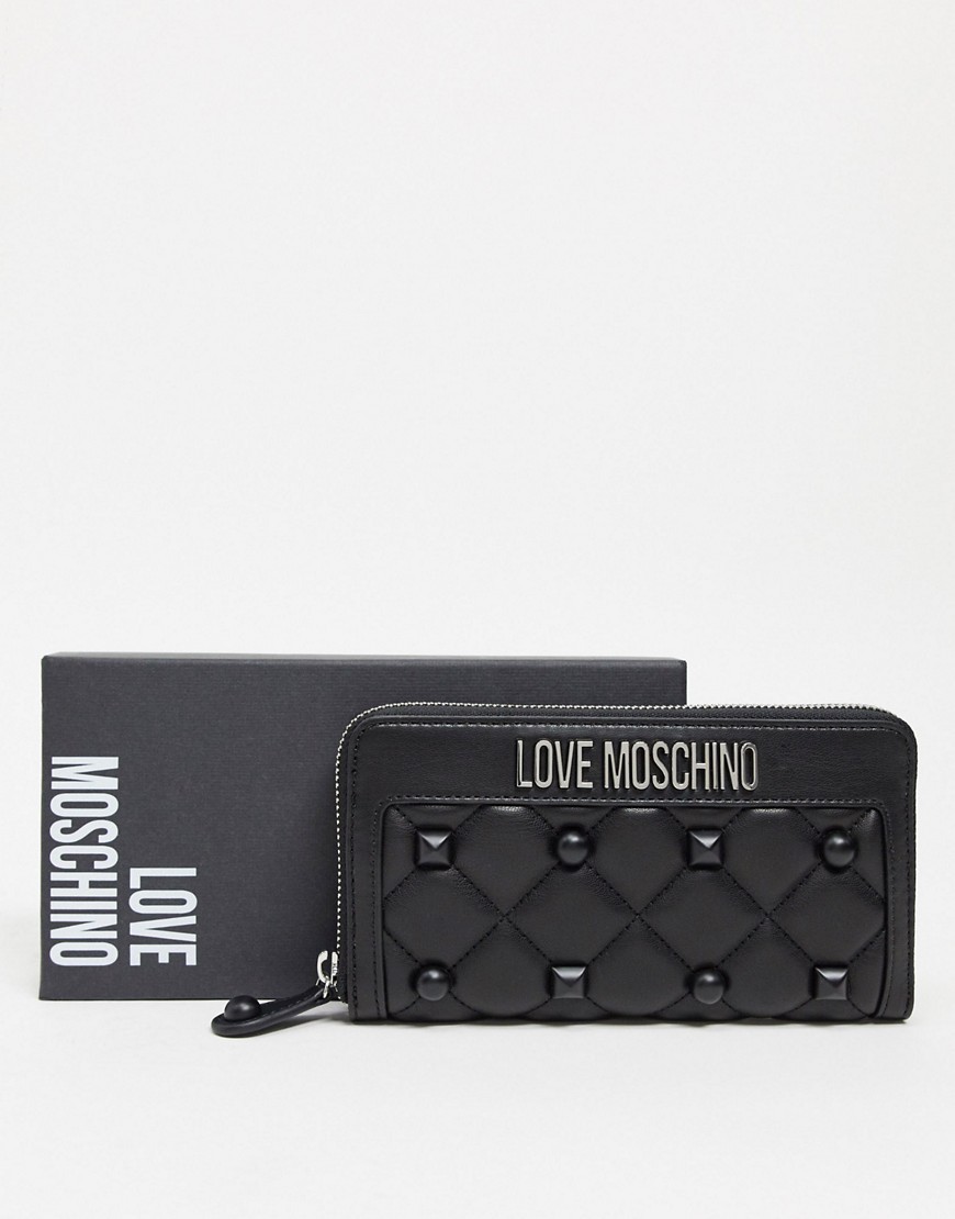 Love Moschino purse with quilting and studs in black