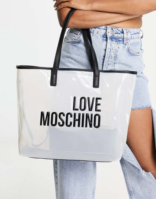 Love Moschino PVC large logo tote in multi