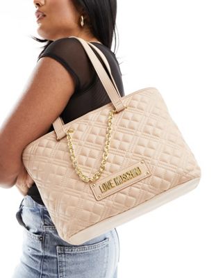 Love Moschino quilted backpack in beige