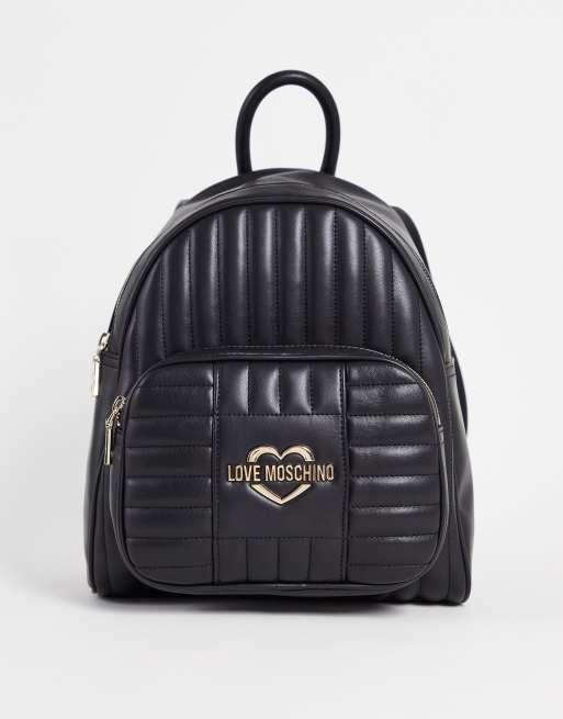 Love moschino store quilted backpack