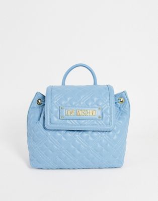 Love Moschino quilted backpack in light blue