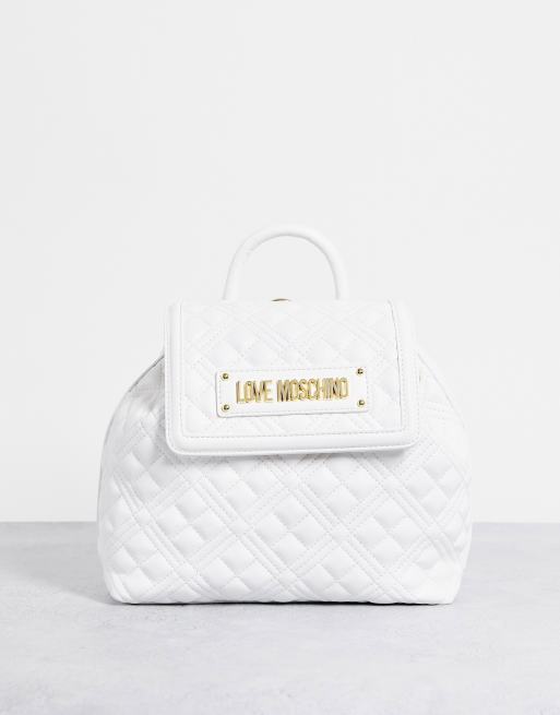 Love Moschino quilted backpack in white ASOS