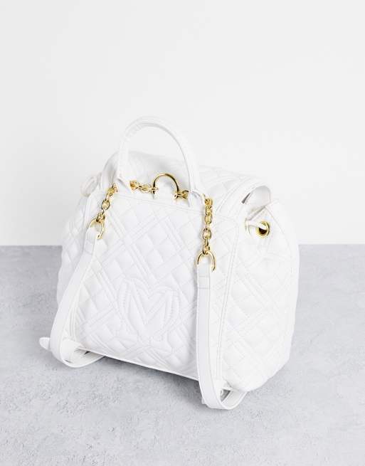 Love moschino white backpack hot sale