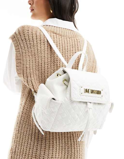 Love Moschino quilted backpack in white