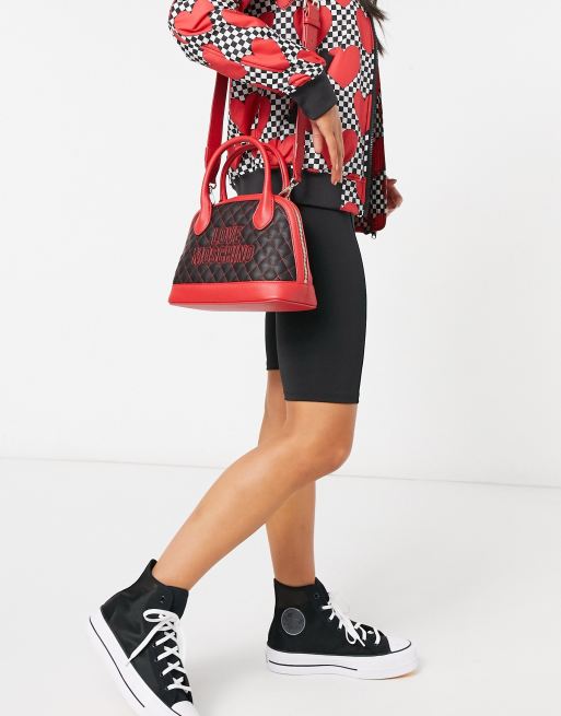 Love moschino quilted discount bowler shoulder bag