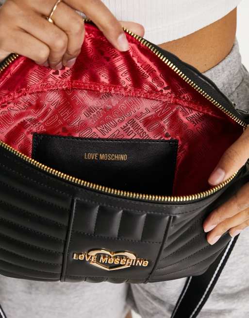 Love Moschino quilted bum bag in black