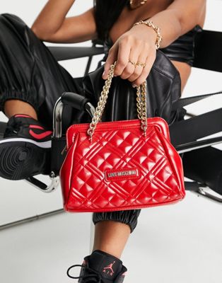 Love Moschino quilted chain strap shoulder bag in red
