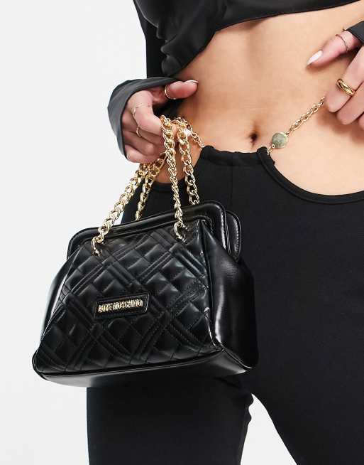 Love moschino quilted chain best sale tote bag