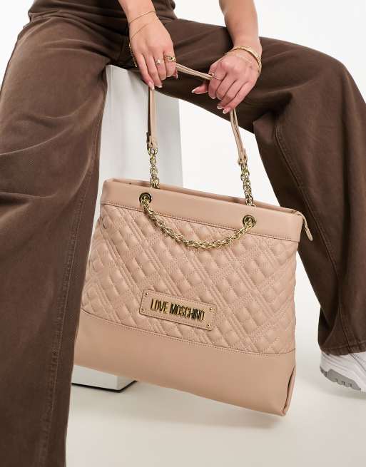 Love moschino quilted discount chain tote bag