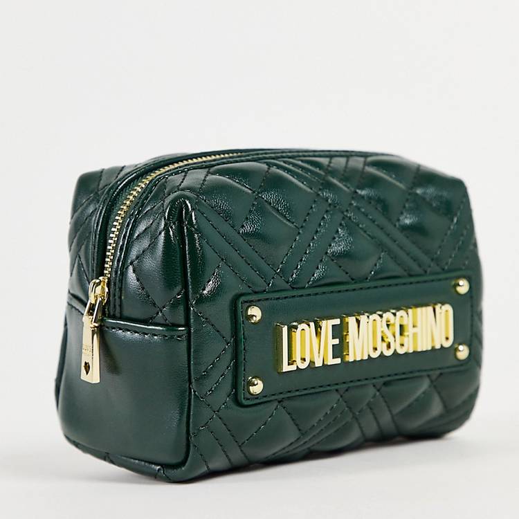 Womens Bags Makeup bags and cosmetic cases Love Moschino Diamond Quilted Cosmetic Case in Natural 