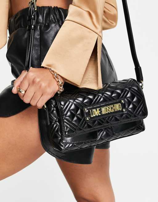 Love Moschino quilted cross body bag in black