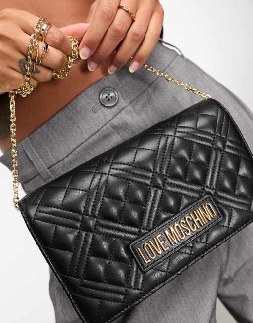 Love Moschino quilted cross body bag in black