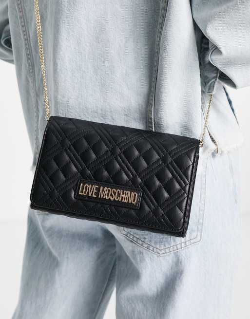 Love Moschino quilted cross body bag in black ASOS