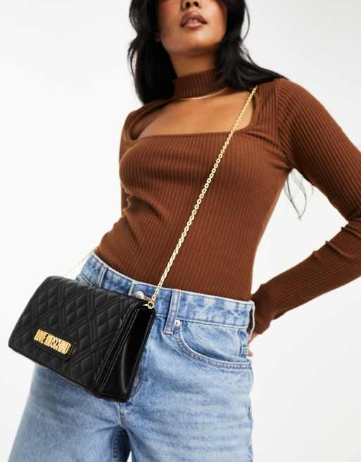 Love Moschino quilted cross body bag in black