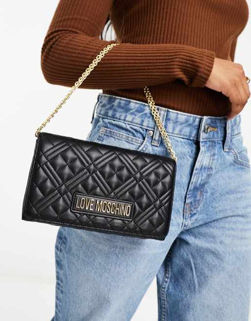 Love Moschino quilted cross body bag in black, 3 of 4