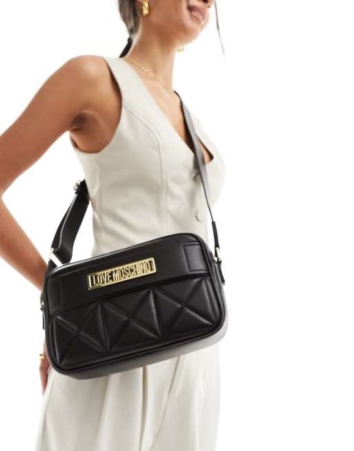 Love Moschino quilted cross body bag in black